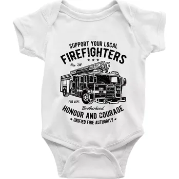 Kojenecký body Fire Fighters Truck - Body kojenecké s krátkým rukávem - Krátký r. 12-18 měs ( Bílá )