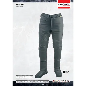 Moto bunda ROLEFF KOŽENÉ KALHOTY RO16 ČERNÉ VELIKOST 50
