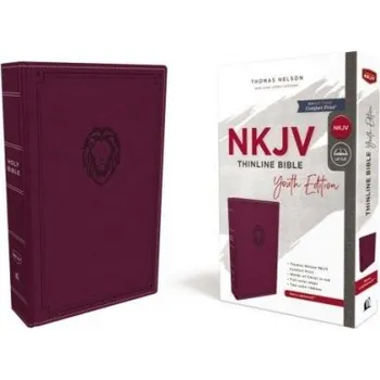 NKJV, Thinline Bible Youth Edition, Leathersoft, Purple, Red Letter, Comfort Print - Nelson, Thomas