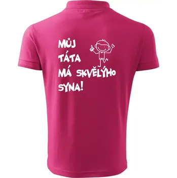 Pánská košile Můj táta má skvělýho syna - Polokošile pánská Pique Polo 203 - 4XL ( Purpurová )