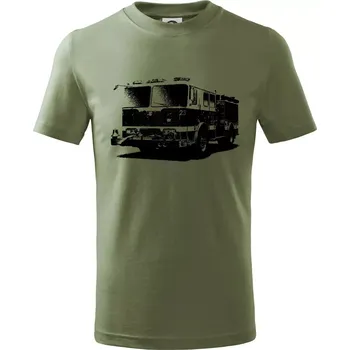 Hasičské auto americké - Tričko dětské bavlněné - 122 cm/6 let ( Khaki )