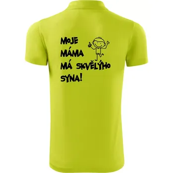 Pánská košile Moje máma má skvělýho syna - Polokošile Victory sportovní (dresovina) - XL ( Limetková )