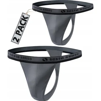 Podprsenka Sesto Senso Pánské tanga bavlněné 2 páry Super pohodlné XXL Grafitové