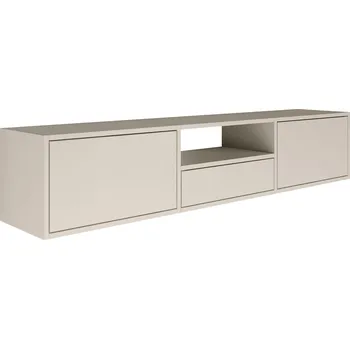 Televizní stolek Závěsná TV skříňka Framme se třemi výklopnými dvířky a nikou, 150 cm, kašmír