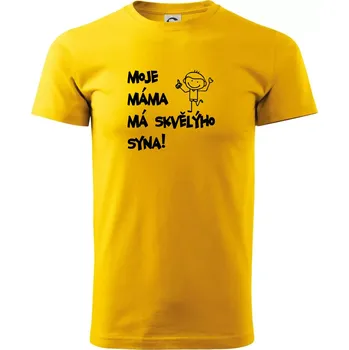 Moje máma má skvělýho syna - Triko extra velké (5-8XL) - 8XL ( Žlutá )