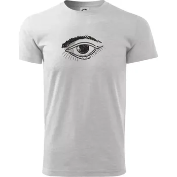 Pánské tričko Párovy motiv - oko vykulené - Triko extra velké (5-8XL) - 6XL ( Světlešedý Melír )