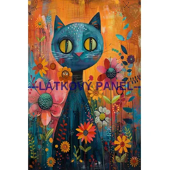 Látkový panel - Kočka - KČ-227 Velikost: 50x33cm, Materiál: Bavlna