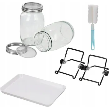 Sklenice NAKLIČOVACÍ NÁDOBA SKLENĚNÁ SKLENICE NA KLÍČENÍ 1000 ML, SADA 2 KS