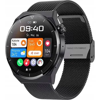 Chytré hodinky CHYTRÉ HODINKY ENTER CHYTRÉ KONVERZACE PULSE VODĚODOLNÉ POLSKÉ MENU ČERNÁ SÍŤOVINA