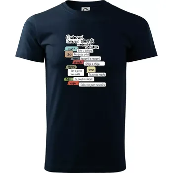 Pánské tričko Chatovací slovník moderního seniora (Běžící češtinář) - Triko extra velké (5-8XL) - 6XL ( Námořní modrá (velmi tmavá - téměř černá) )