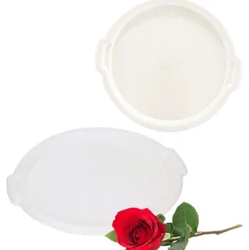 Plastový tác 34 cm kulatý bílý