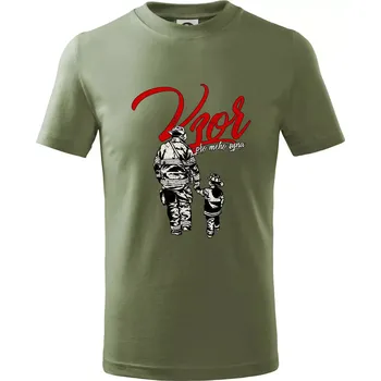 Hasič vzor pro mého syna - Tričko dětské bavlněné - 134 cm/8 let ( Khaki )