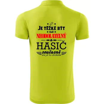 Pánská košile Je těžké být tak neodolatelný - hasič - Polokošile Victory sportovní (dresovina) - M ( Limetková )