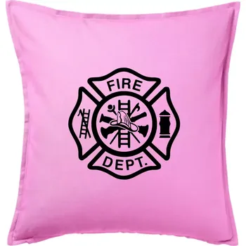 Polštář Fire dept. logo - Polštář 50x50 - 50x50 - Pouze potah ( Růžová )