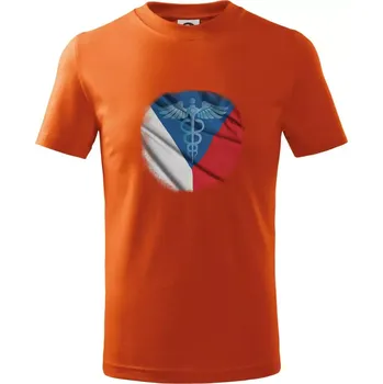 Chlapecké oblečení Hrdinové zdravotnictví - Česká vlajka (Pecka design) - Tričko dětské bavlněné - 122 cm/6 let ( Oranžová )
