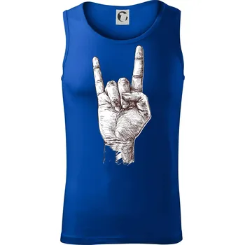 Rocková ruka kreslená - Tílko pánské Core - 2XL ( Královská modrá )