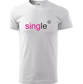Pánské tričko Single nápis copyright - Triko extra velké (5-8XL) - 7XL ( Bílá )