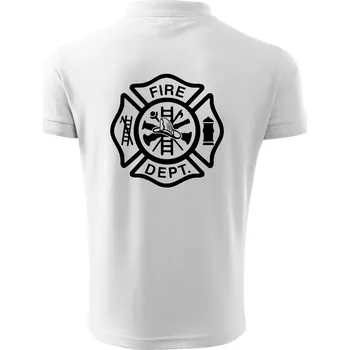 Pánská košile Fire dept. logo - Polokošile pánská Pique Polo 203 - M ( Bílá )