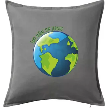 Polštář Máme fakt jen jednu - Země - Polštář 50x50 - 50x50 - Pouze potah ( Tmavě šedý melír )