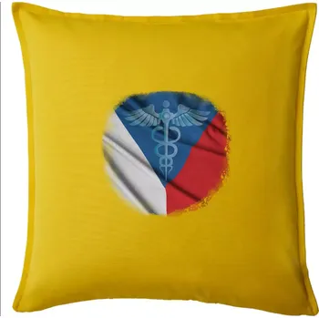 Polštář Hrdinové zdravotnictví - Česká vlajka (Pecka design) - Polštář 50x50 - 50x50 - Pouze potah ( Žlutá )