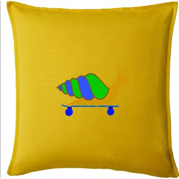 Polštář Šnek na skateboardu (Moňas) - Polštář 50x50 - 50x50 - Pouze potah ( Žlutá )