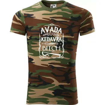 Pánské tričko Harry - Avada Kedavra - Army CAMOUFLAGE - S ( Hnědý maskáč )