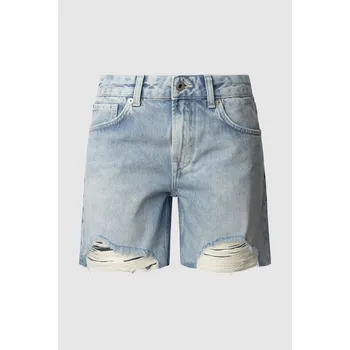 Dámské kraťasy Pepe Jeans Dámské kraťasy REGULAR SHORT MW DISTRESSED Barva: denim (odpovídá obrázku), Velikost: W28