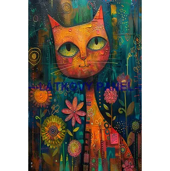 Látkový panel - Kočka - KČ-211 Velikost: 20x13cm, Materiál: Teplákovina nepočesaná