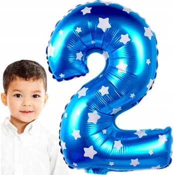 Balónek FÓLIOVÝ BALÓNEK ČÍSLICE 2 MODRÝ NAROZENINY 100cm