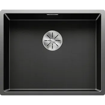 Granitový dřez Jednokomorový dřez Blanco ocel černý