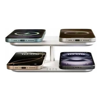 ZENS Quattro Charger Pro 4 bezdrátová nabíječka Qi2 4x15W MagSafe bílá