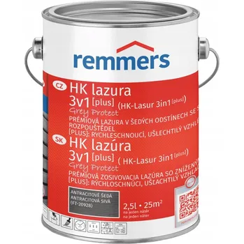 barva a nátěr na dřevo Remmers HK-Lazura 3v1 [plus] Grey Protect Stříbrnošedá 2,5l + dárek