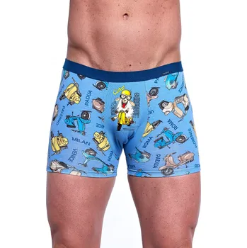 Boxerky boxerky Tatoo 280/243 Ciao - modrá, XXL (Kvalitní pánské veselé boxerky s obrázkem Cornette Tattoo)