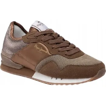 Dámské tenisky PEPE JEANS SPORTOVNÍ BOTY ŠNĚROVACÍ HNĚDÉ S LOGEM ČOKOLÁDOVÉ 39 AWE