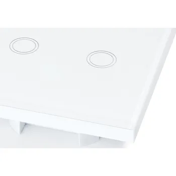 vypínač Dotykový Skleněný Vypínač Světla Dvojitý Bílý