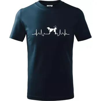 Chlapecké tričko Český strakatý pes EKG - Tričko dětské bavlněné - 134 cm/8 let ( Námořní modrá (velmi tmavá - téměř černá) )