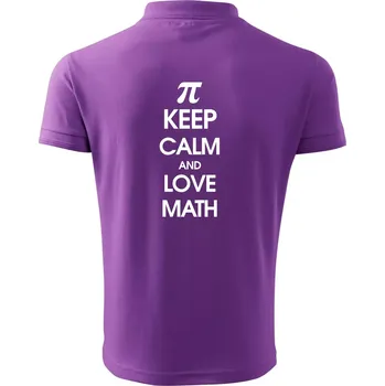 Pánská košile Keep calm and love math - Polokošile pánská Pique Polo 203 - 5XL ( Fialová )