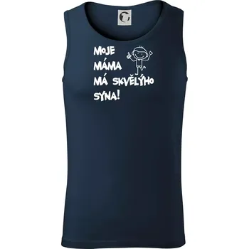 Moje máma má skvělýho syna - Tílko pánské Core - S ( Námořní modrá (velmi tmavá - téměř černá) )