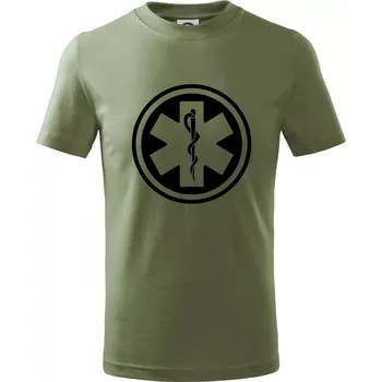 Dětská móda Rescue logo samostatné kulaté - Tričko dětské bavlněné - 122 cm/6 let ( Khaki )