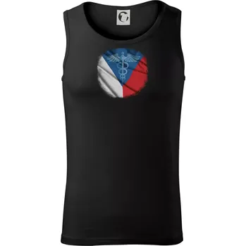Hrdinové zdravotnictví - Česká vlajka (Pecka design) - Tílko pánské Core - M ( Černá )