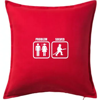 Polštář Problém hasič - Polštář 50x50 - 50x50 - Pouze potah ( Červená )