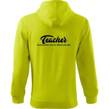 Pánská móda Teacher title - Mikina s kapucí na zip trendy zipper - M ( Limetková )