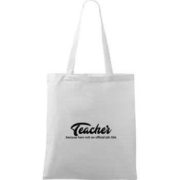 Teacher title - Taška bavlněná - 42 x 38 cm ( Bílá )