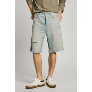Pánské kraťasy Pepe Jeans Pánské kraťasy BERMUDA SHORT TINT Barva: denim (odpovídá obrázku), Velikost: W34