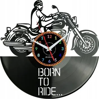 Hodiny Born To Ride Motor HODINY NÁSTĚNNÉ DEKORATIVNÍ MODERNÍ VINYLOVÁ DESKA