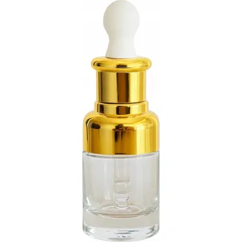 Láhev Skleněná láhev bezbarvá 20 ml ABS zlatá s pipetou parfém