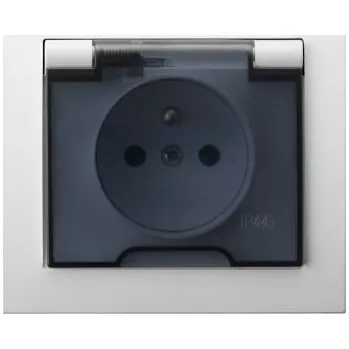 Elektrická zásuvka Ospel Kier bílá - Zásuvka s víčkem GPH-1WZ/00/d