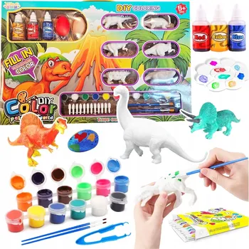 Figurka MEGA SADA DUŻE DINOZAURY DO MALOWANIA KREATIVNÍ FIGURKY BARVY POPISOVAČE VAJÍČKA