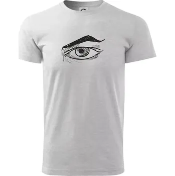 Pánské tričko Párovy motiv - oko naštvané - Triko extra velké (5-8XL) - 6XL ( Světlešedý Melír )