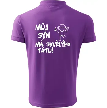 Pánská košile Můj syn má skvělýho tátu - Polokošile pánská Pique Polo 203 - L ( Fialová )